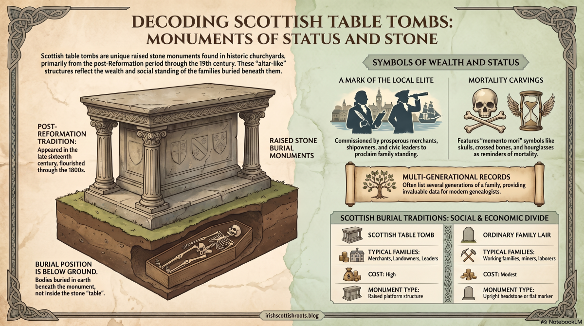 Scottish Table Tombs and Family History Exploration | Irish Scottish Roots